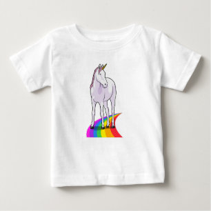 T-shirt Pour Bébé Unicorne avec arc-en-ciel