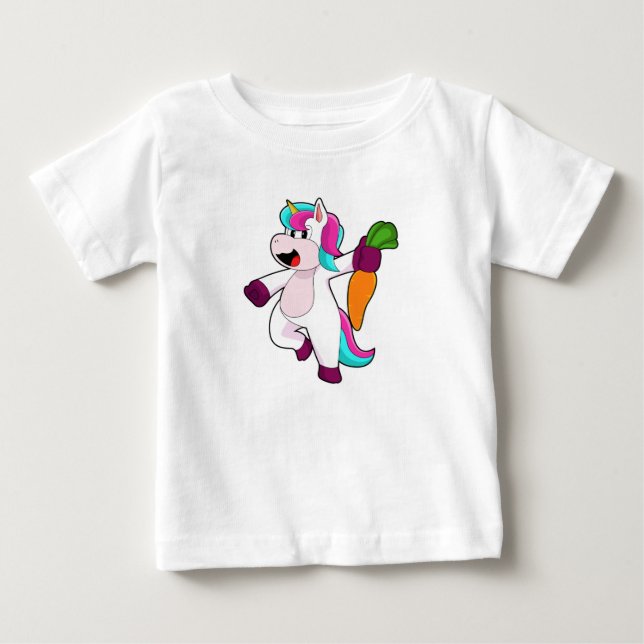 T-shirt Pour Bébé Unicorne avec carotte (Devant)