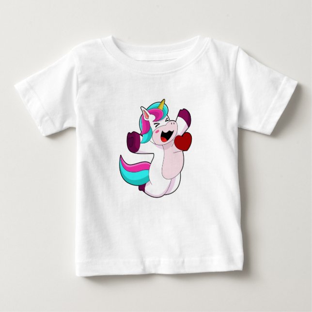 T-shirt Pour Bébé Unicorne avec coeur (Devant)