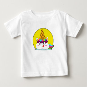 T-shirt Pour Bébé Unicorne avec cône de crème glacée