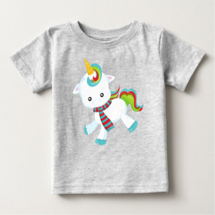 T-shirt Pour Bébé Unicorne Avec Écharpe, Cute Unicorne, Petite Unico