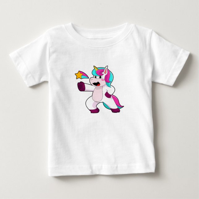 T-shirt Pour Bébé Unicorne avec étoile (Devant)