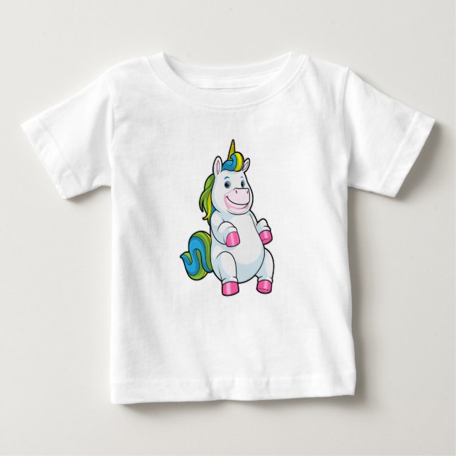 T-shirt Pour Bébé Unicorne avec gros ventre (Devant)