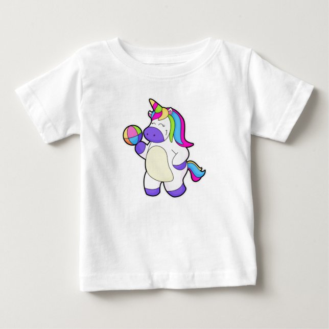 T-shirt Pour Bébé Unicorne avec volleyball (Devant)