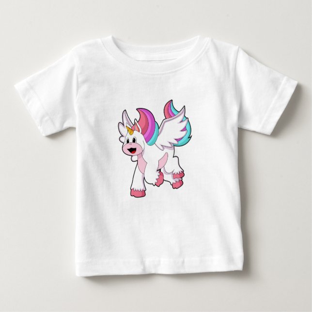 T-shirt Pour Bébé Unicorne avec Wing.PNG (Devant)