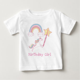 T-shirt Pour Bébé Unicorne colorée personnalisable Baguette magique 