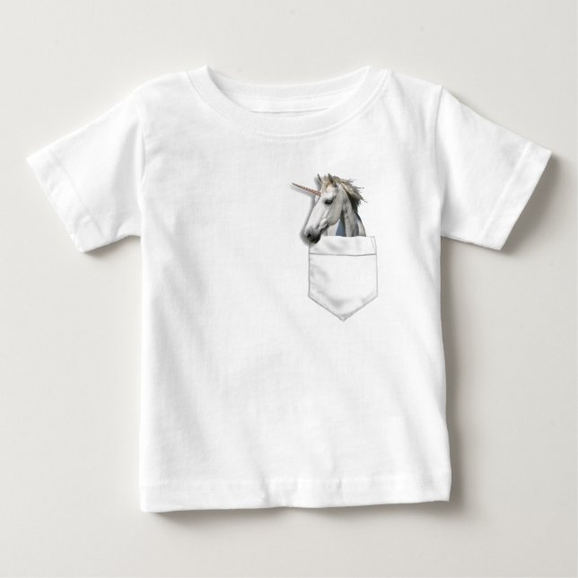T-shirt Pour Bébé Unicorne dans votre poche (Devant)