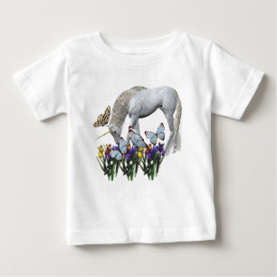 T-shirt Pour Bébé Unicorne Et Papillons
