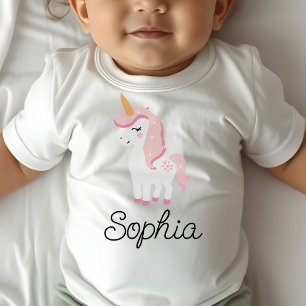 T-shirt Pour Bébé Unicorne, Fée, Magie - Nom personnalisé