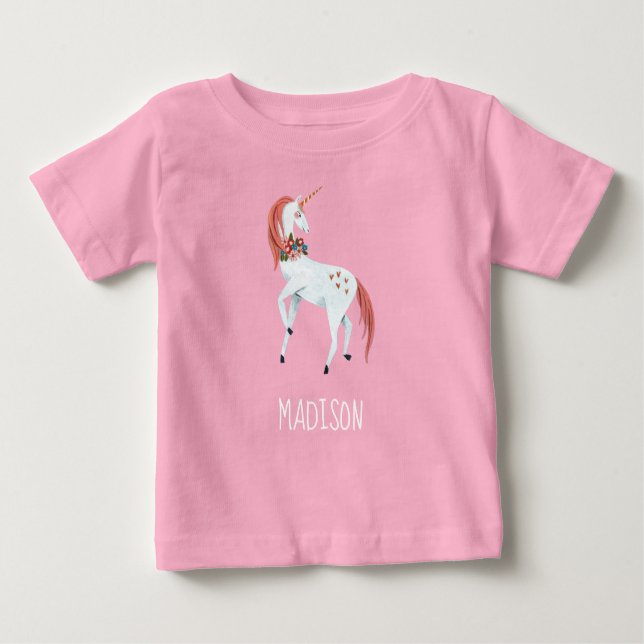T-shirt Pour Bébé Unicorne mignonne enfants filles (Devant)