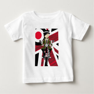 T-shirt Pour Bébé Union Jack Mod Girl sur scooter