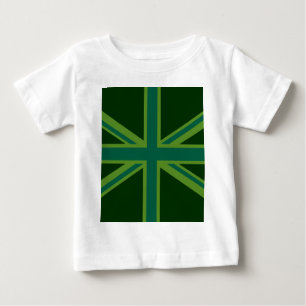 T-shirt Pour Bébé Union Jack verte de forêt en gras