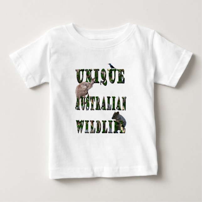 T-shirt Pour Bébé Unique logo australien de la faune, (Devant)
