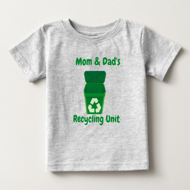 T-shirt Pour Bébé Unité de recyclage de maman et papa (Devant)
