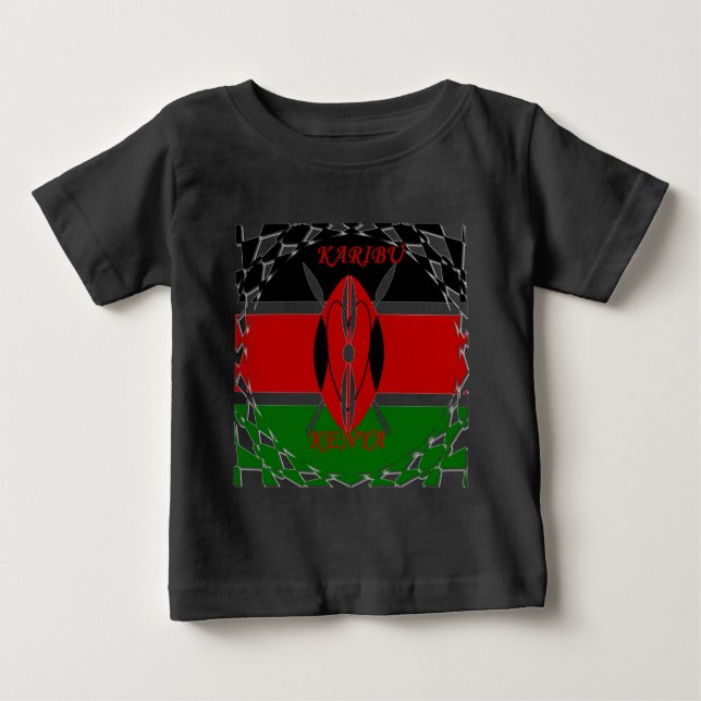 T-shirt Pour Bébé Unité du drapeau kényan : Tuko Pamoja Design (Devant)