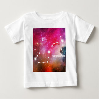 T-SHIRT POUR BÉBÉ UNIVERS BLEU ROUGE ÉLÉGANT D'AQUARELLE - SCORPION