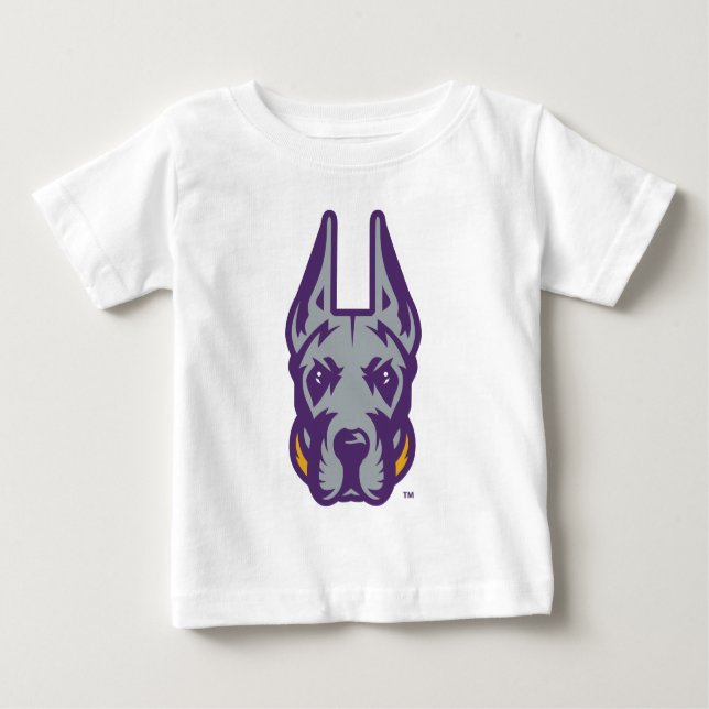 T-shirt Pour Bébé Université d'Albany Chef de la mascotte Great Dane (Devant)