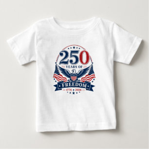 T-shirt Pour Bébé USA 250 Ans de Liberté Design Aigle Patriotique