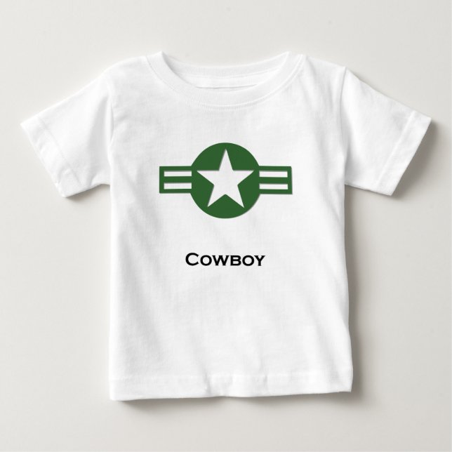 T-shirt Pour Bébé USA Cowboy Green (Devant)