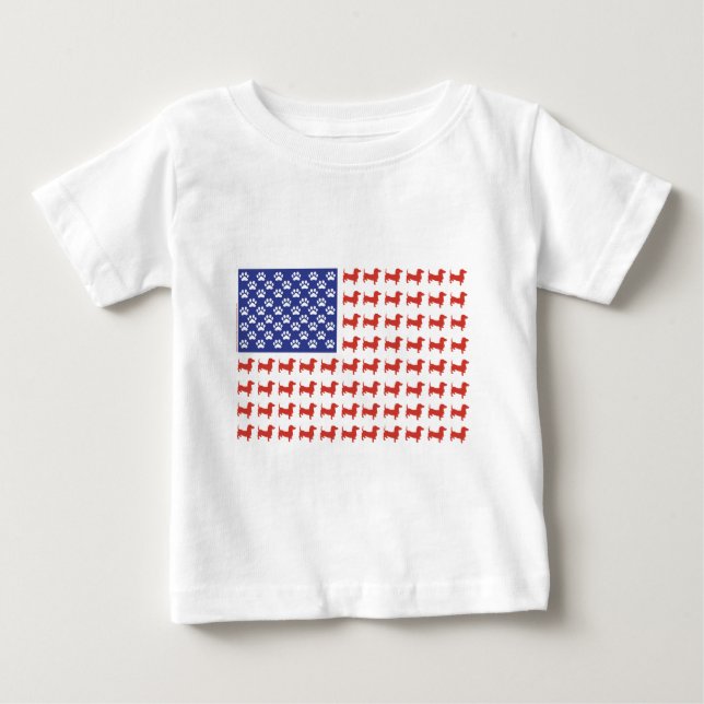 T-shirt Pour Bébé USA Dachshund (Devant)