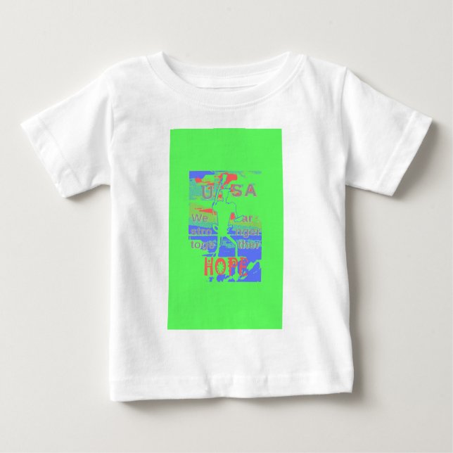 T-shirt Pour Bébé USA Hope : Neon Lemon & Orange Art (Devant)