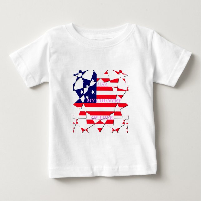 T-shirt Pour Bébé USA Star Spangled Love My Country of Love (Devant)