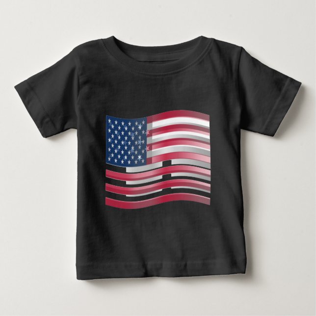 T-shirt Pour Bébé USA Unites : Stripes & Stars en Gras Design (Devant)