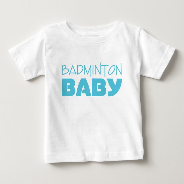 T-shirt Pour Bébé Usage de bébé de badminton (bleu) (Devant)