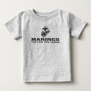 T-shirt Pour Bébé USMC Les rares Logo Fiers Empilés - Noir
