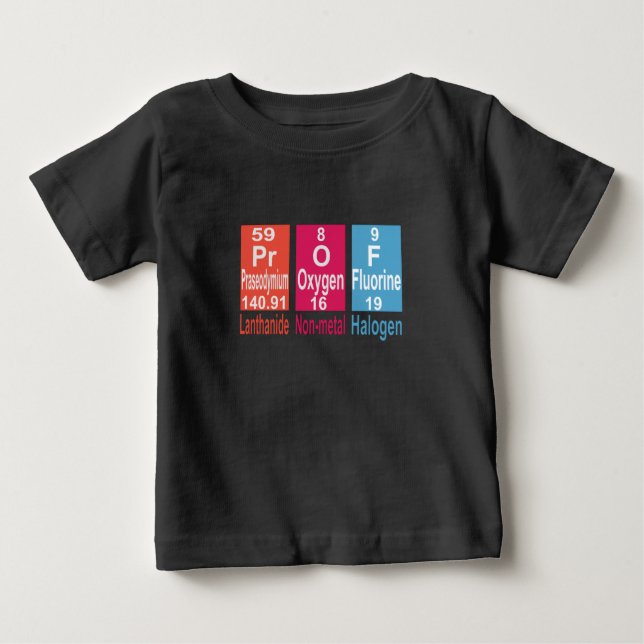 T-SHIRT POUR BÉBÉ UTILISATION D'ÉLÉMENTS SUR LA TABLE PÉRIODIQUE POU (Devant)