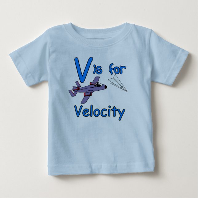 T-shirt Pour Bébé V est pour la vitesse (Devant)