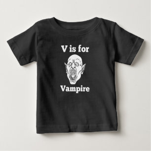 T-shirt Pour Bébé V est pour Vampire