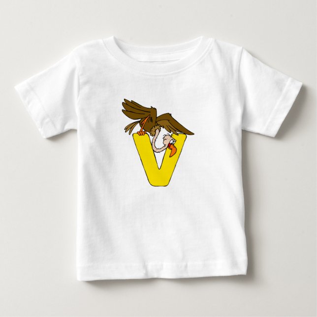 T-shirt Pour Bébé V est pour Vulcain (Devant)
