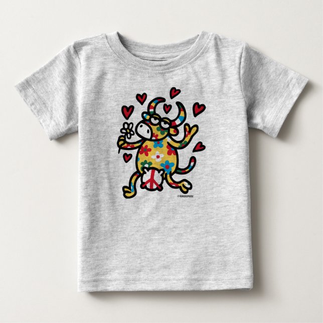 T-shirt Pour Bébé Vaca Hippy (Devant)