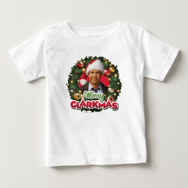 T-shirt Pour Bébé Vacances de Noël | Merry Clarkmas (Devant)
