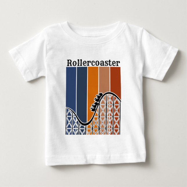T-shirt Pour Bébé Vacances d'été à cheval Rollercoaster Retro (Devant)
