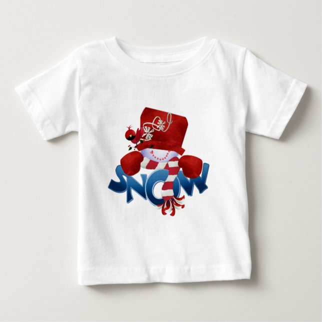 T-shirt Pour Bébé Vacances d'hiver de neige (Devant)