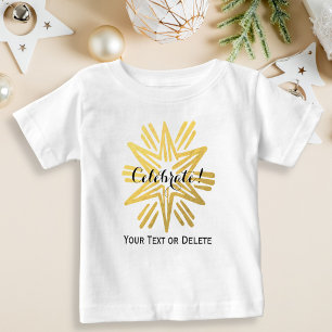 T-shirt Pour Bébé Vacances festives personnalisées et tendance Gold