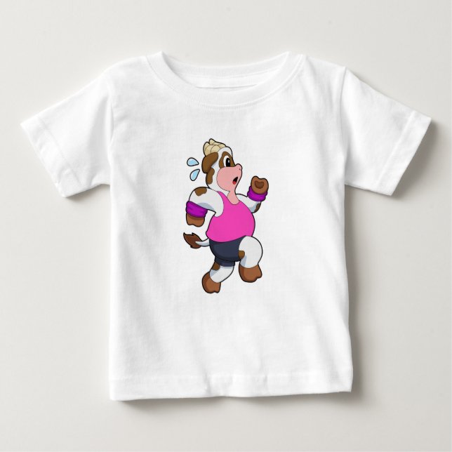 T-shirt Pour Bébé Vache à la course (Devant)