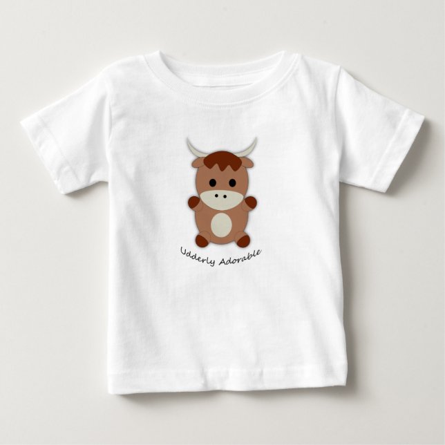 T-shirt Pour Bébé Vache absolument adorable (Devant)