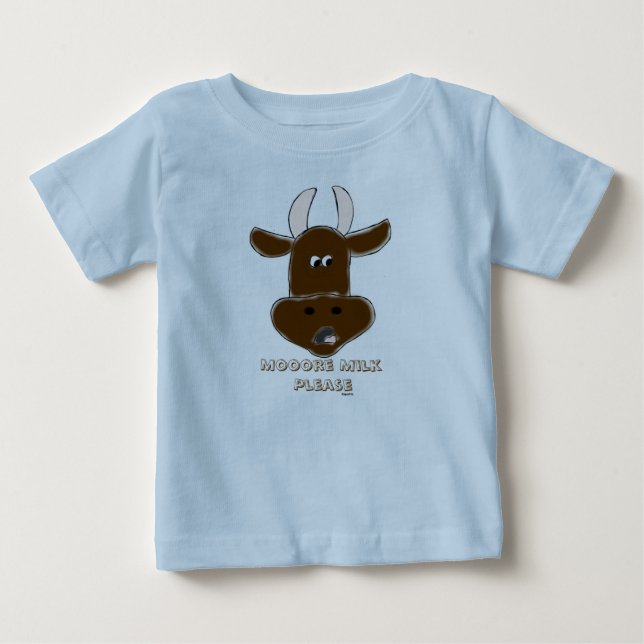 T-shirt Pour Bébé Vache Animée avec carte graphique (Devant)