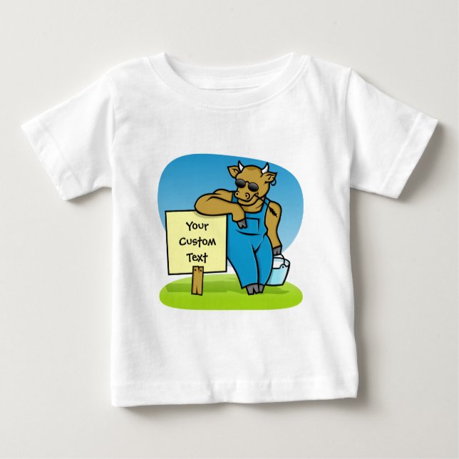T-shirt Pour Bébé Vache avec signe (Devant)
