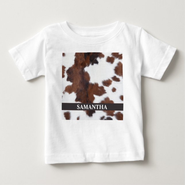 T-shirt Pour Bébé Vache  Bébé Brun (Devant)