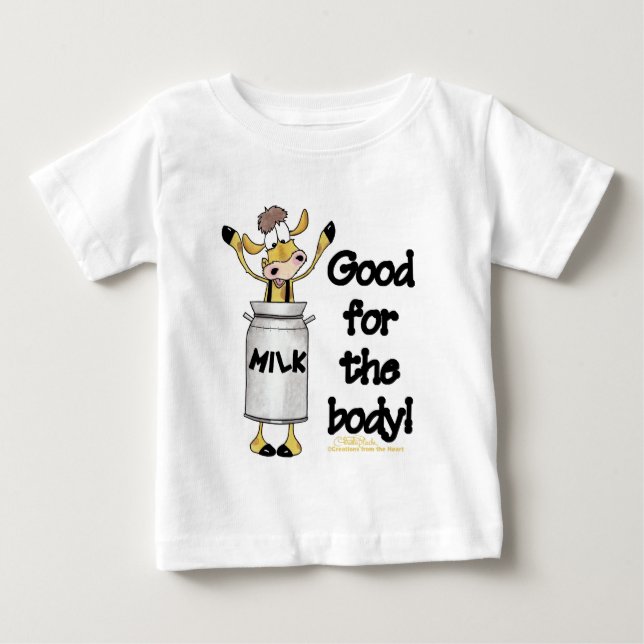 T-shirt Pour Bébé Vache dans la boîte de lait (Devant)