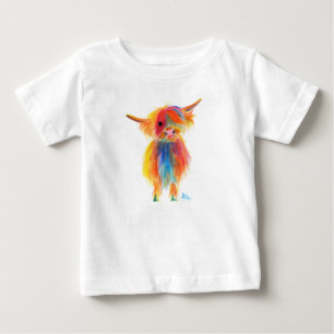 T-shirt Pour Bébé Vache des montagnes écossaise "ANGE" par Shirley