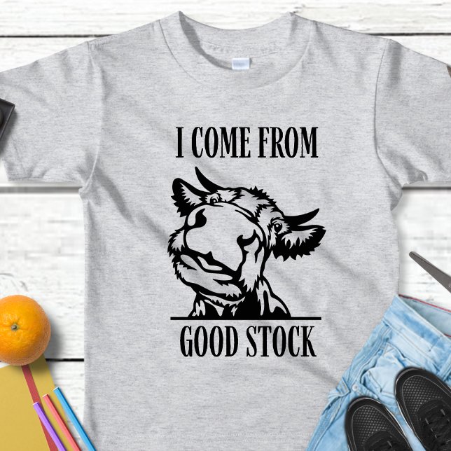 T-shirt Pour Bébé Vache Drôle Je Viens De Bon Stock (Créateur téléchargé)