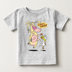 T-shirt Pour Bébé Vache et poulet à courir graphique