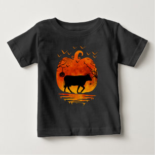 T-SHIRT POUR BÉBÉ VACHE HALLOWEEN COSTUME CITROUILLE AUTOMNE SAISON