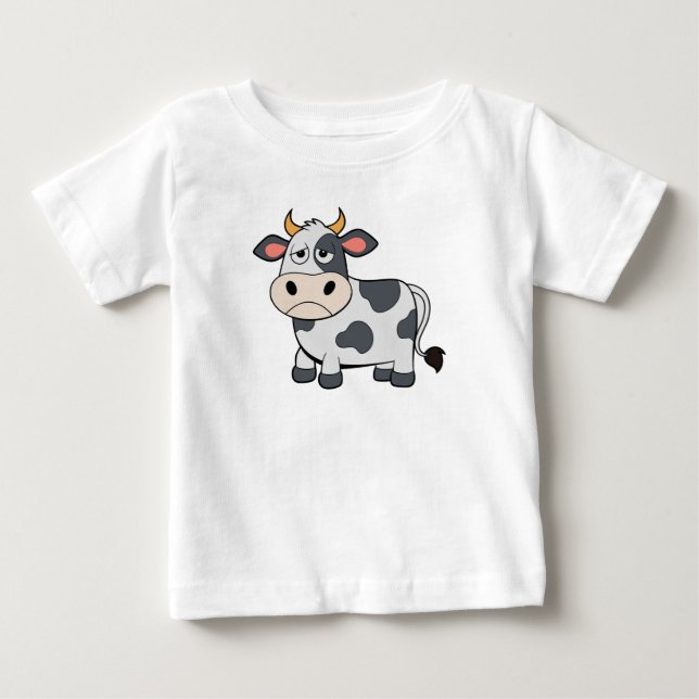 T-shirt Pour Bébé Vache moo endormie (Devant)