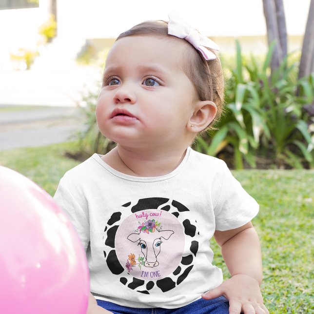 T-shirt Pour Bébé Vache Sainte 1er Anniversaire (Créateur téléchargé)